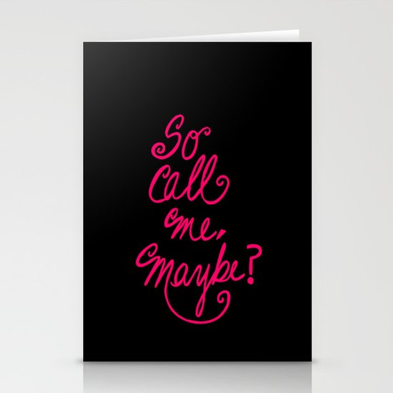 Call me maybe song lyrics Stationery Cards