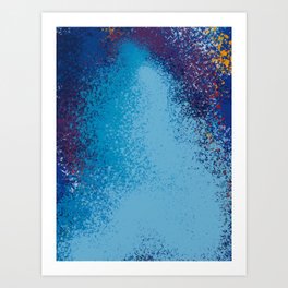 Blue Ocean Spray Abstract Peacecul Zen Art by Emmanuel Signorino Art Print