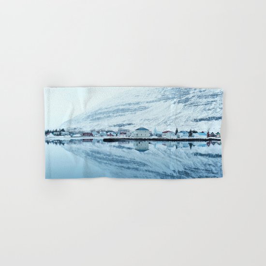 Houses by the water reflect Hand & Bath Towel