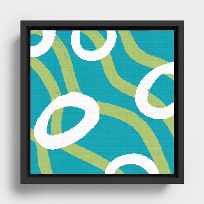 Abstract Circles and Lines Framed Canvas