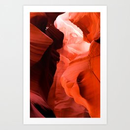 Antelope Canyon, Orange Shadow Dust, Page Arizona, Photo Art Print Art Print