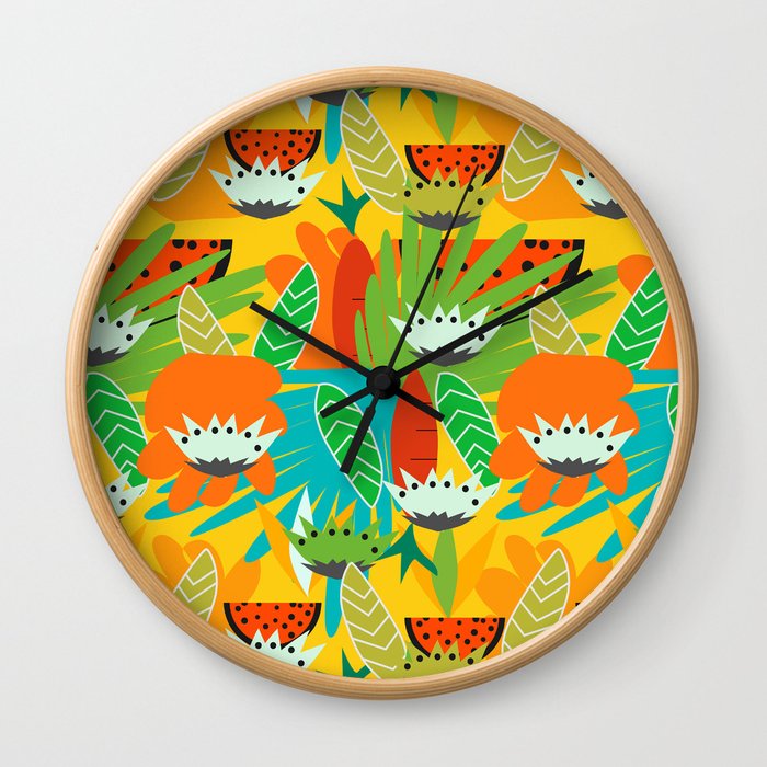 Watermelons and carrots Wall Clock
