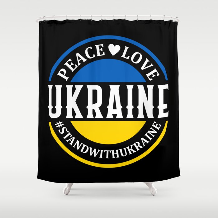 Peace Love Ukraine Shower Curtain