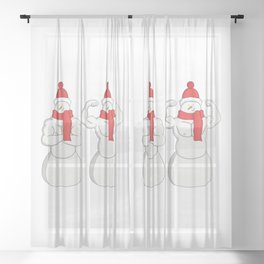 Flex Muscle Snowman Sheer Curtain