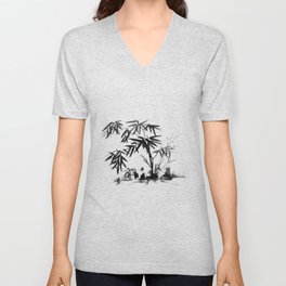 Bamboo in Water - no Cally V Neck T Shirt
