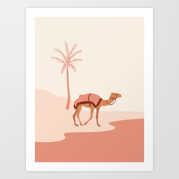 Bohemian Desert Camel Art Print
