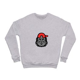 Gorilla Wearing Cap Mascot Crewneck Sweatshirt