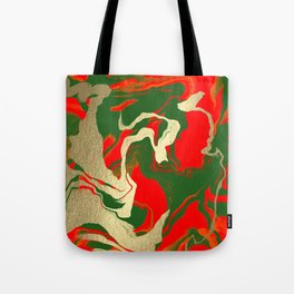 Abstract - festive red, green and gold  Tote Bag