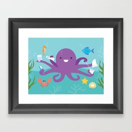 Under the Sea Octopus and Friends Framed Art Print