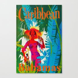 Vintage Caribbean Travel - Bahamas Canvas Print