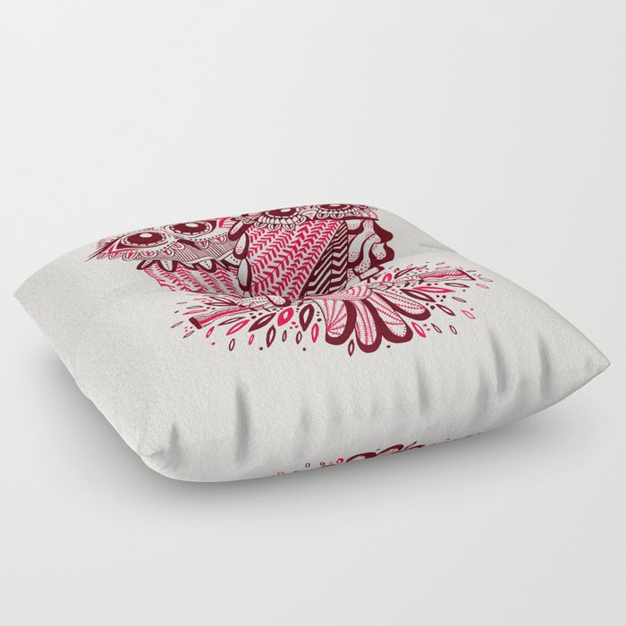 Owls – Maroon & Pink Floor Pillow