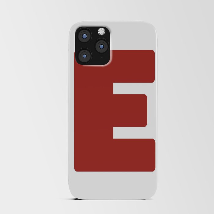 E (Maroon & White Letter) iPhone Card Case