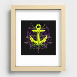 Pinstripe Anchor Recessed Framed Print