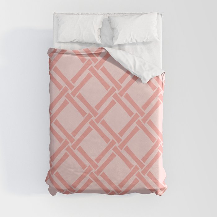 Classic Bamboo Trellis Pattern 223 Pink Duvet Cover