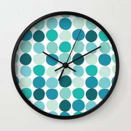 Midcentury Modern Dots Blue Wall Clock
