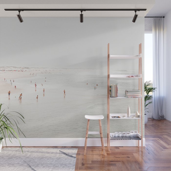 At The Beach (two) - minimal beach series - ocean sea photography by Ingrid Beddoes Wall Mural
