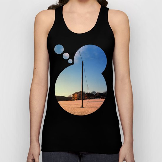Powerline, sundown and winter wonderland | landscape photography Unisex Tank Top