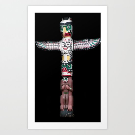Totem on a Black Background Art Print