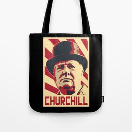 Winston Churchill Retro Propaganda Tote Bag