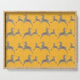 Royal Tenenbaums Zebra Wallpaper - Mustard Yellow Serving Tray