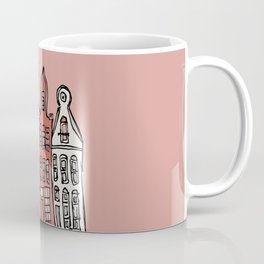 Four Buildings - Orange Coffee Mug