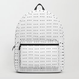 Dots Backpack | Shape, Lines, Yoga, Flow, Digital, Typography, Point, Graphic Design, Black and White, Abstract 