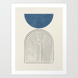 Arch Balance Blue Art Print