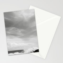 alone at the ocean in black and white Stationery Card