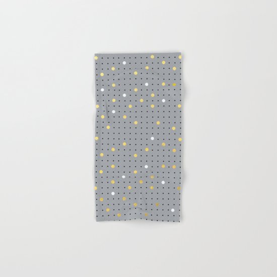 Pin Points Grey, Gold and White Hand & Bath Towel