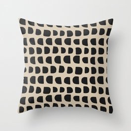 Modern Mudcloth Pattern - Black and White Throw Pillow