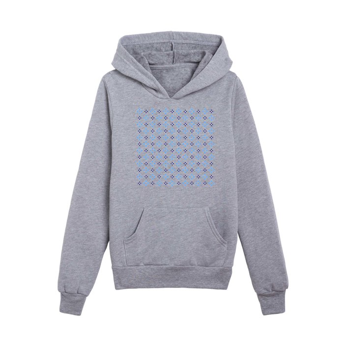 new polka dot 107 dark and light blue Kids Pullover Hoodie