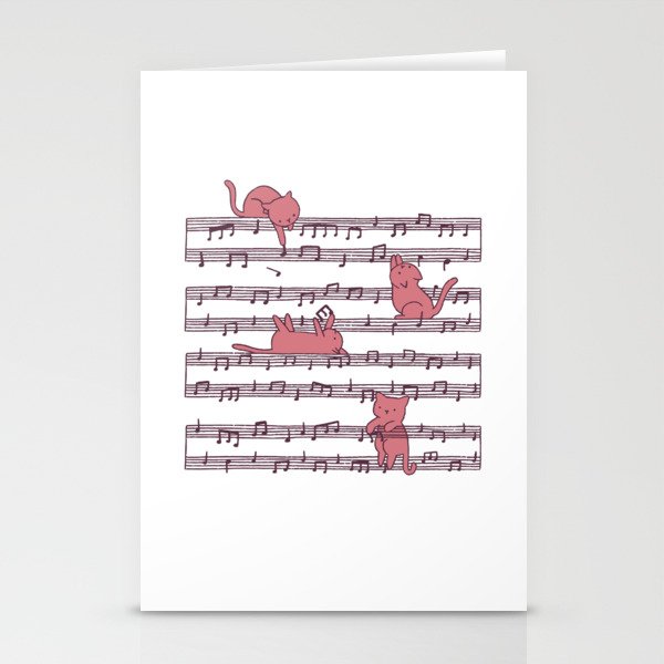 Music Sheet Cats Stationery Cards