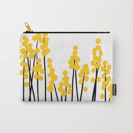 Hello Spring! Yellow/Black Retro Plants on White #decor #society6 #buyart Carry-All Pouch