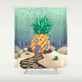The Dwelling of the Sponge Shower Curtain