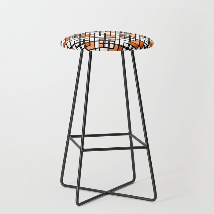 Abstract geometric pattern - orange. Bar Stool