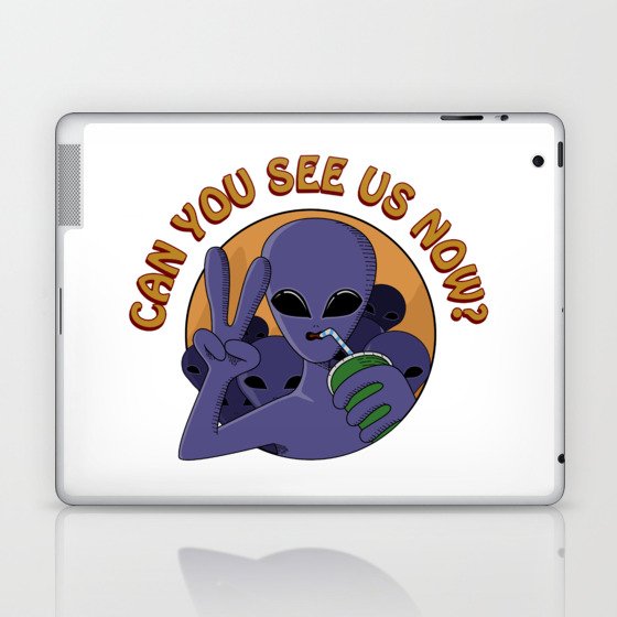 Funny Alien Neighbors Laptop & iPad Skin