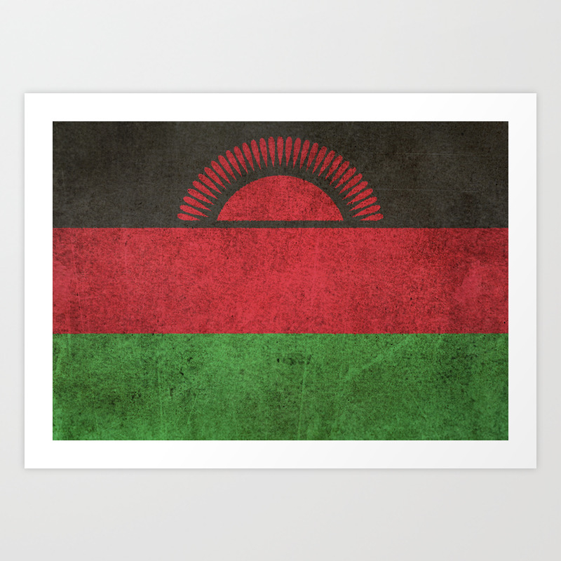 Old And Worn Distressed Vintage Flag Of Malawi Art Print By Jeffbartels Society6