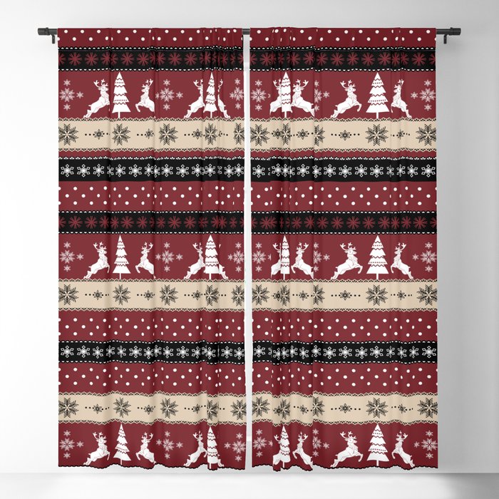 Christmas Time / Festive Christmas Design Blackout Curtain