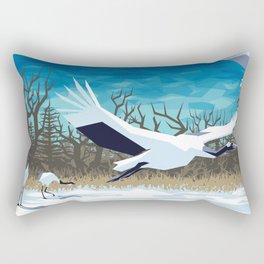 Red Crowned Cranes Rectangular Pillow