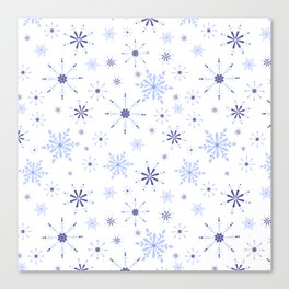 Christmas Pattern Floral Snowflake Purple Canvas Print
