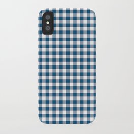 Modern Farmhouse Navy Blue and White Buffalo Plaid iPhone Case | Pattern, White, Scottish, Beautiful, Darkblue, Tartan, Rustic, Gingham, Blue, Check 