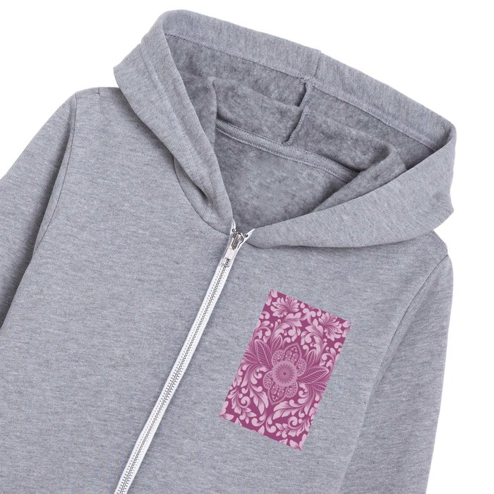 Orchid Damask 4 Kids Zip Hoodie