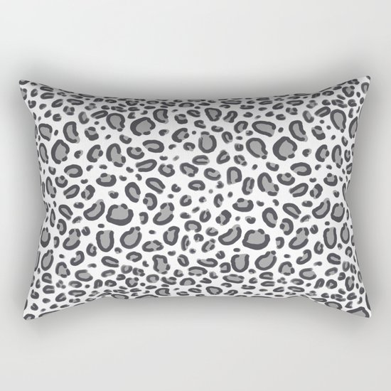 Cheetah pattern animal spots animal print pattern minimal black and white Rectangular Pillow