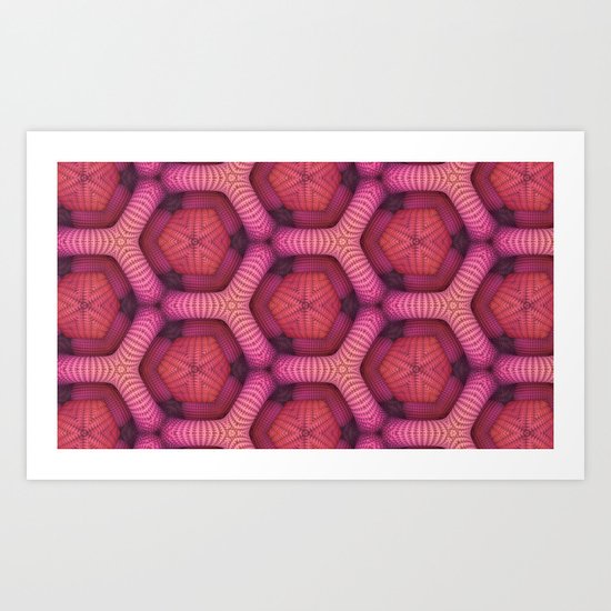 Pink Honeycomb (Abstract) Art Print