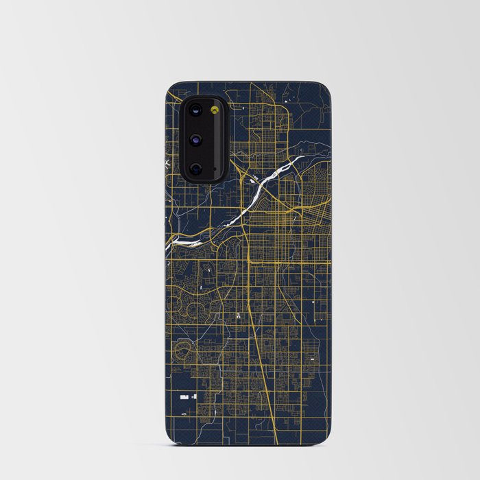 Bakersfield City Map of California, USA - Gold Art Deco Android Card Case