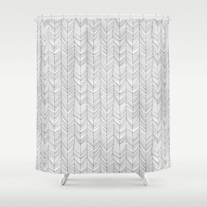 Wabi-Sabi White And Black Shower Curtain