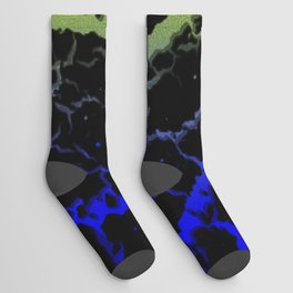 Cracked Space Lava - Blue/Lime Socks