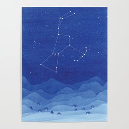 Orion Constellation, Mountains Poster