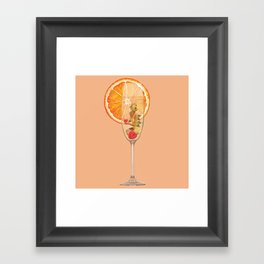 Orange Fish Lady Framed Art Print