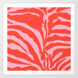 Pink And Red Zebra Pattern Art Print